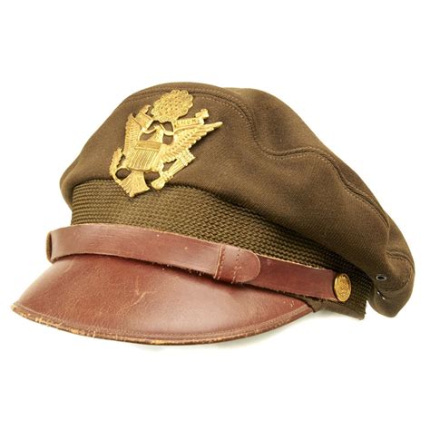 Original Us Wwii Usaaf Named Officer Od Green Crush Cap By Bancroft