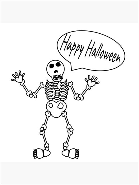 Happy Halloween Skeleton Poster For Sale By Averysmerch Redbubble