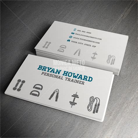 The ideal business name should be simple, memorable and convey a meaning all at the same time. Custom Printable Personal Trainer Business Card Template ...