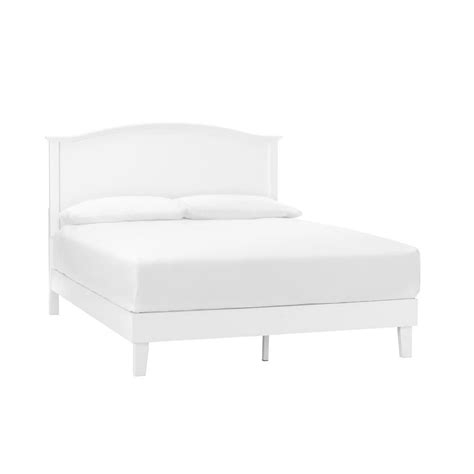 Stylewell Colemont White Wood King Bed With Curved Headboard 78 In W X 48 In H Xmb2011 Bed