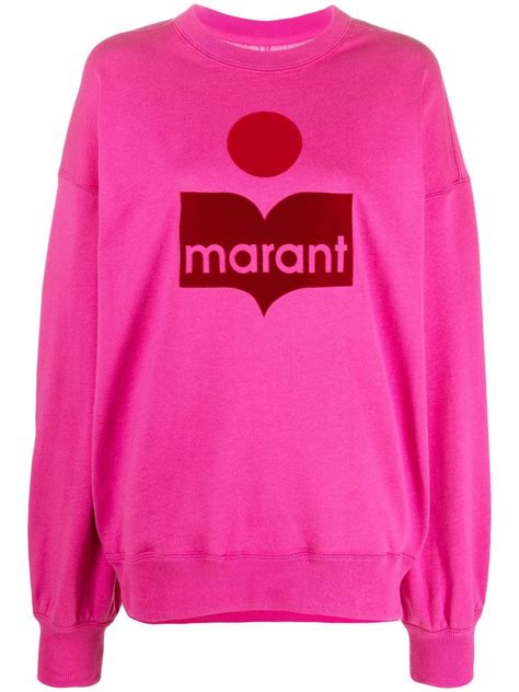 Isabel Marant Étoile Pink Mindy Logo Print Sweatshirt For Women