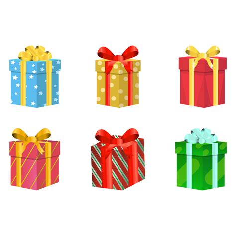 Christmas Set Of Gifts Vector Design On A White Background Gift Box