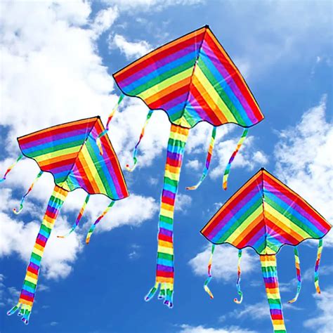 2016 New 95x50x110 Cm 1pcs Rainbow Kite With Flying Tools Outdoor Fun