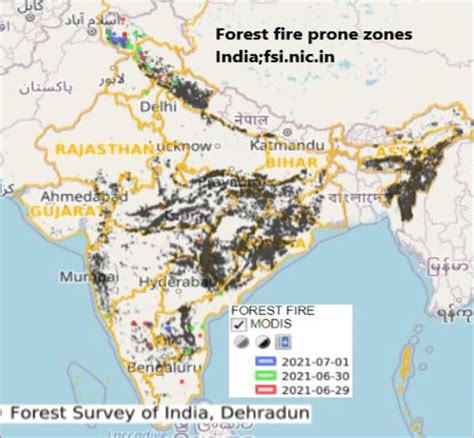 The Forest Fire Prone Areas India Fwi Van Agni Geoportal Download