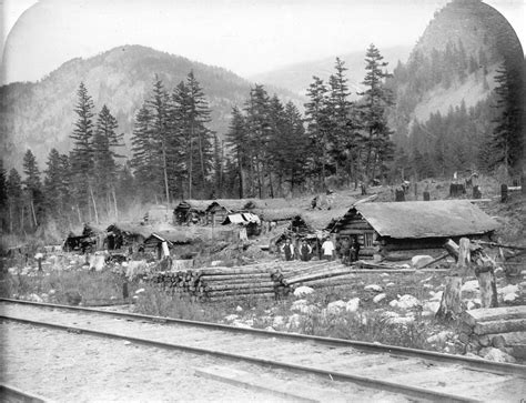 Chinese Railroad Workers Village Opposite Keefers 1885 Canadian