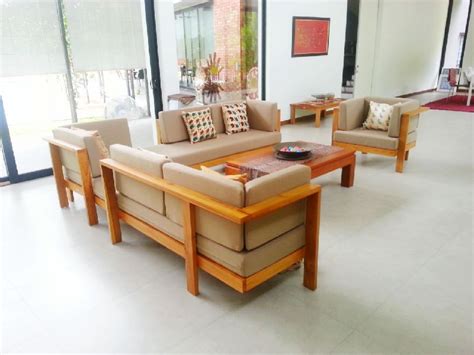 Solid Wooden Heavy Corner Sofa Set Size Multisizes Pattern Plain
