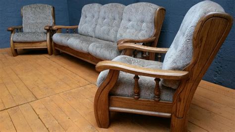 Vintage Sofa Danish Couch Settee Mid Century Modern Retro Wooden Oak