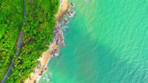 Aerial View From A Drone Over The Beach Khanom Sichon Viewpoints