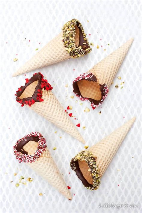 Chocolate Dipped Ice Cream Cones Littlesugarsnaps