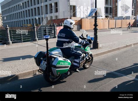 Police Motorcycle Berlin Germany Stock Photo Alamy