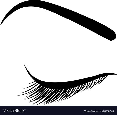 beautiful closed eye with long eyelashes icon vector image