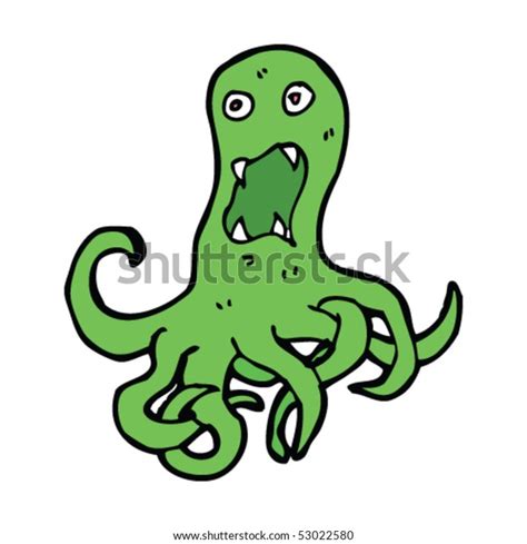 Scary Octopus Drawing Stock Vector Royalty Free 53022580