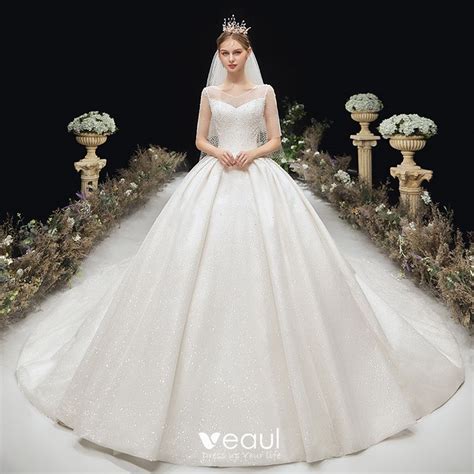 Lange, kurze, zweiteilige, ballkleider, high low, plus size und mehr style kleider hier. Luxus / Herrlich Glanz Ivory / Creme Brautkleider ...
