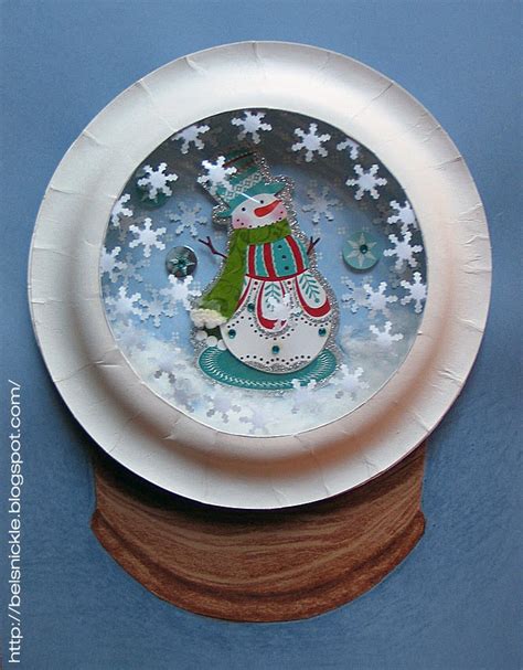 Craft A Christmas Paper Plate Snow Globe Belznickle Blogspot Craft