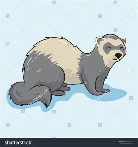 Ferret Cartoon Weasel Animals Stoat Mink Stock Vector Royalty Free
