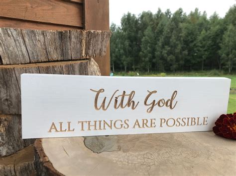 With God All Things Are Possible Inspirational Sign Etsy