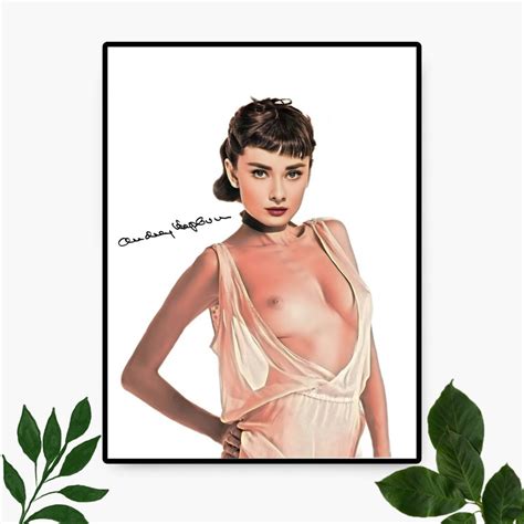 Audrey Hepburn Topless Nude Fantasy Art Signed Reprint Photo Etsy