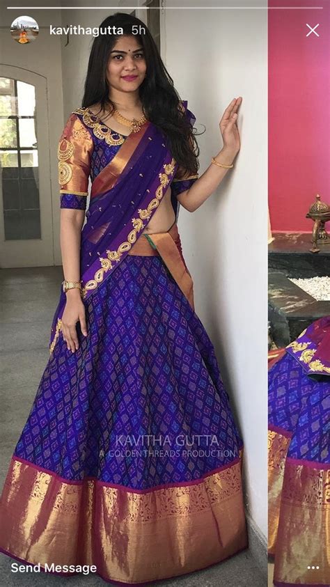 [click on the photo to book your wedding photographer] half saree design inspiration for south