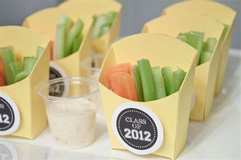 Show mom some love with a special brunch and great gift ideas that will make her day. Individual veggies and dip for a graduation party. | Graduation Party Food | Pinterest | Veggie ...