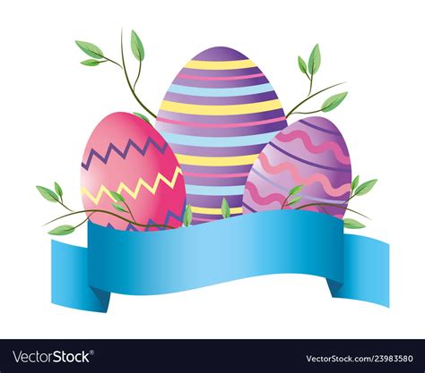 Easter Eggs Cartoon Royalty Free Vector Image Vectorstock