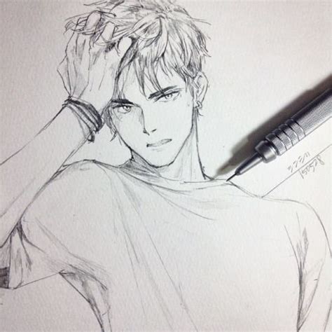 Anime Boy Drawing Pencil Sketch Colorful Realistic Art Images