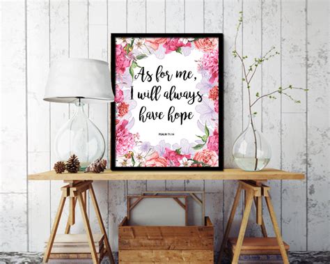 As For Me I Will Always Have Hope Psalm 7114 Bible Verse Framed Wall