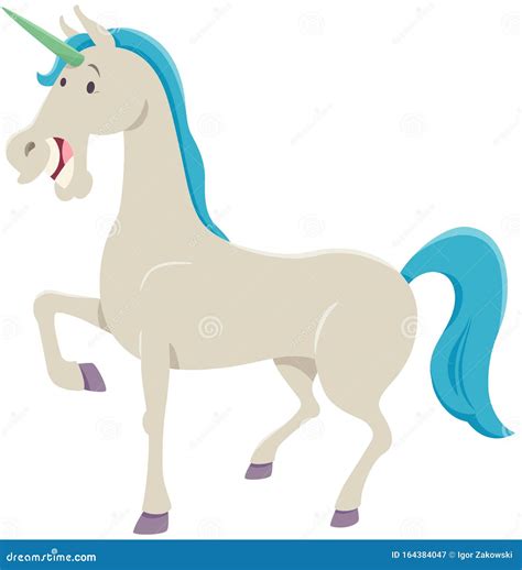 Funny Unicorn Fantasy Character Cartoon Illustration Stock Vector
