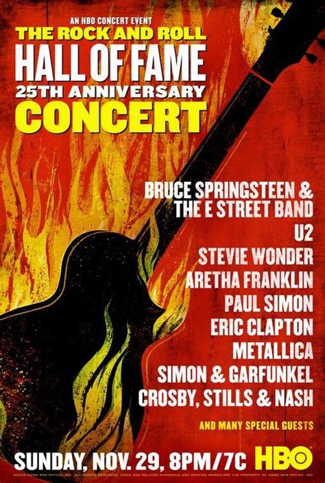 An Event Poster For The Rock And Roll Hall Of Fame 25th Anniversary