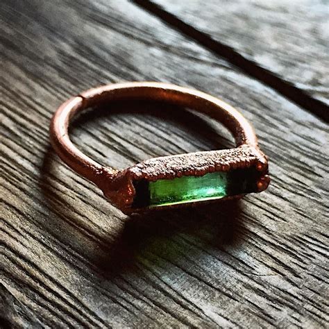 I Call My Raw Green Tourmaline Bar Rings By The Name Devic Conduit