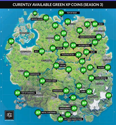 Fortnite Season 3 Xp Coin Locations Maps For All Weeks