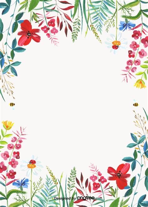 Colourful Flower Plant Border Background Wallpaper Image For Free