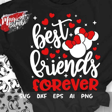 Best Friends Forever Svg Best Friend Shirt Svg Ribbon Mouse Etsy