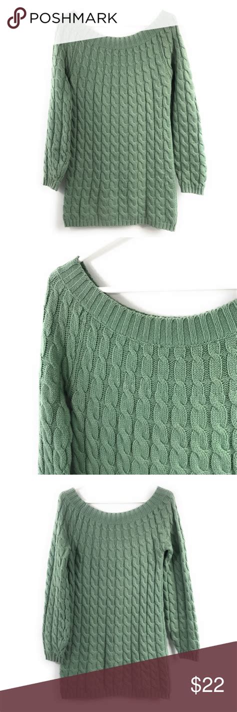 Light Green Slouchy Cable Knit Oversized Sweater Item 13703 Light