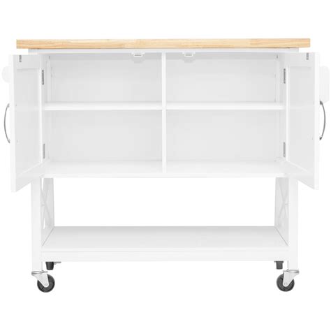 Hamptons Kitchen 2 Door Island Solid wood Counter Top - White | Buy ...