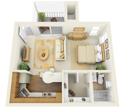 Studio Apartment Floor Plans