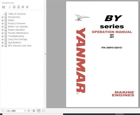 Yanmar Marine Engine 4by 6by Operation Manual