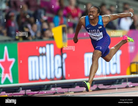 London Uk 7th August 2017 Aries Merritt Usa In The Men’s 110m Hurdles Final On Day Four Of