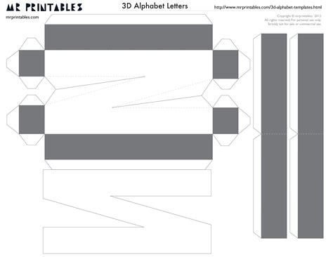 Download http://www.mrprintables.com/3d-alphabet-templates.html ...