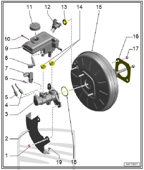 Seat Leon Assembly Overview Brake Servobrake Master Cylinder