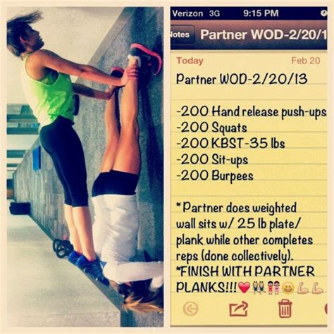 Partner Wod Partner Workout Workout Crossfit Workouts
