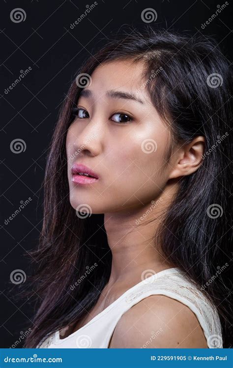 Beauty Portrait Of Asian American Fashion Model Stock Image Image Of