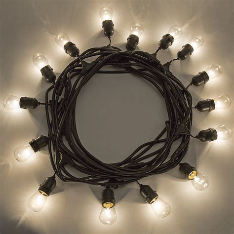 48 Ft Outdoor String Lights 15 Edison Bulbs Included Commercial
