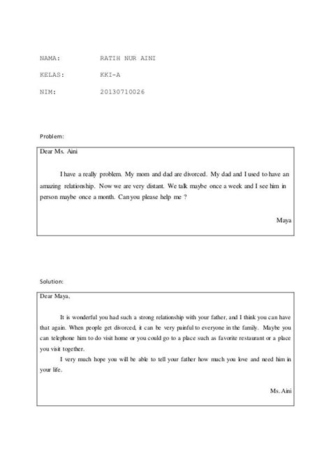 Contoh surat dalam Bahasa Inggris