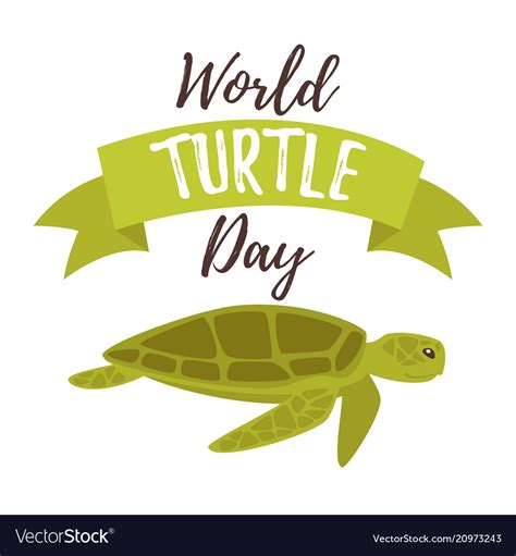 World Turtle Day Greeting Card Royalty Free Vector Image