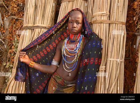 Girl Of The Arbore Tribe In The Lower Omo Valley Of Ethiopia Stock