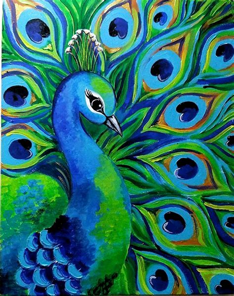 Great Art By Id 1159505892 Döuyin App Peacock Painting Bird