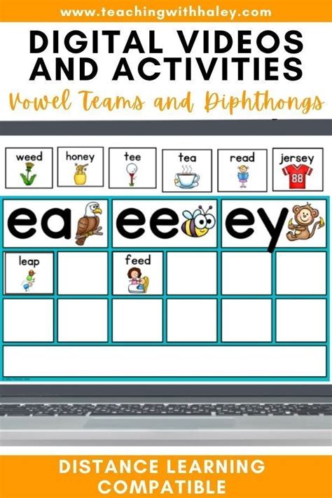 digital videos and activities for vowel teams and