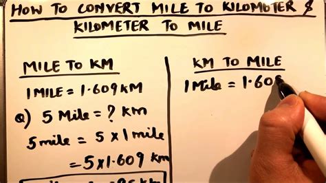 How To Convert Kilometerkm To Mile And Mile To Kilometer Youtube