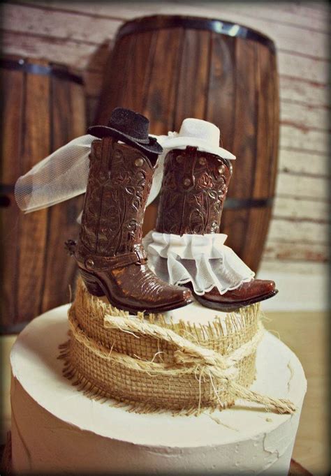 Cowboy Boots Wedding Cake Topper Western Themed Wedding Western Rustic