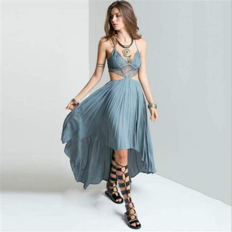 Women Fashion Girls Lace Backless Sexy Young Ladies Style Dress Clothes